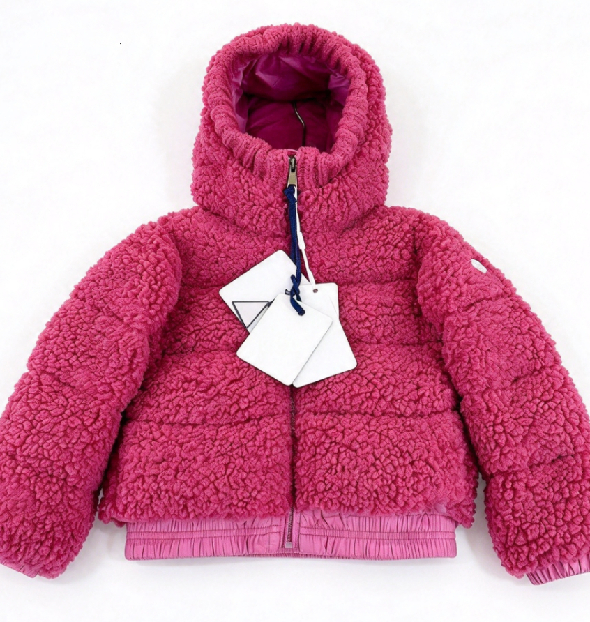 Unisex New Baby Toddler Winter Down Coat Premium Designer Hooded Lamb Hair Lined Thick Warm Jacket High Quality Outwear Boys Girls Outdoor Daily Wea