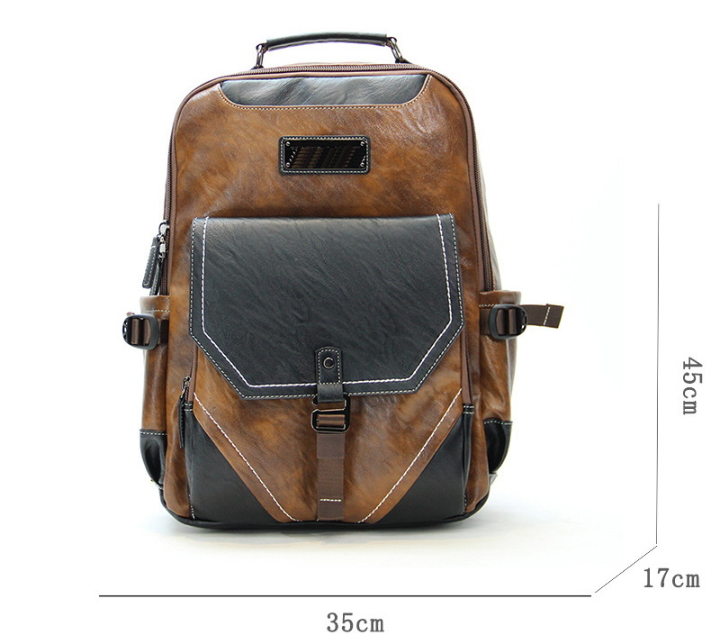 Fashion Business Men Women Backpack Luxury Retro Bags Men Brown Large Capacity Multifunctional Computer Travel Crossbody Bag