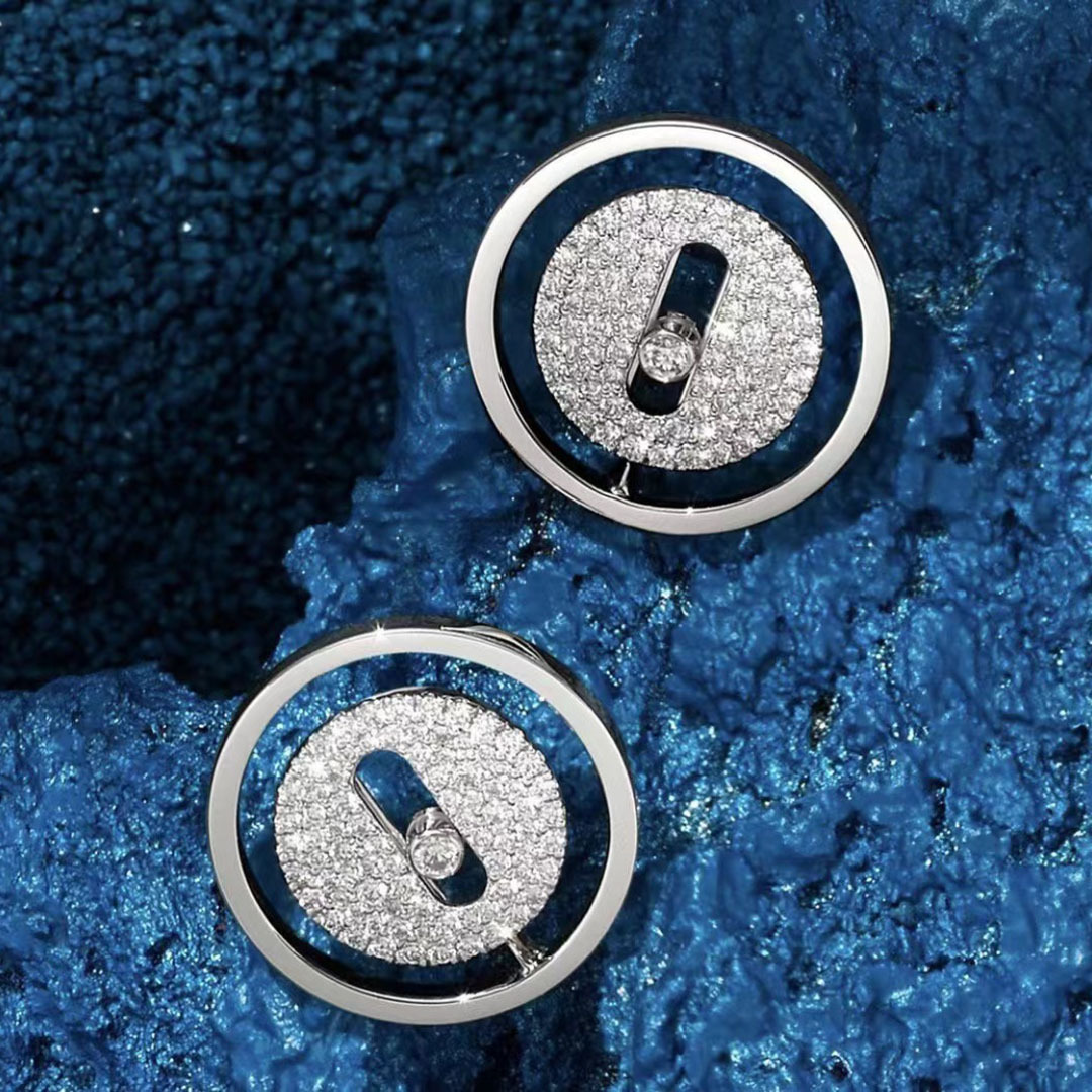 Mesikaa Stud Earrings Designer Messikaas Fashion Earring For Woman Ear Jewelry Geometric Circular Studs Adorned