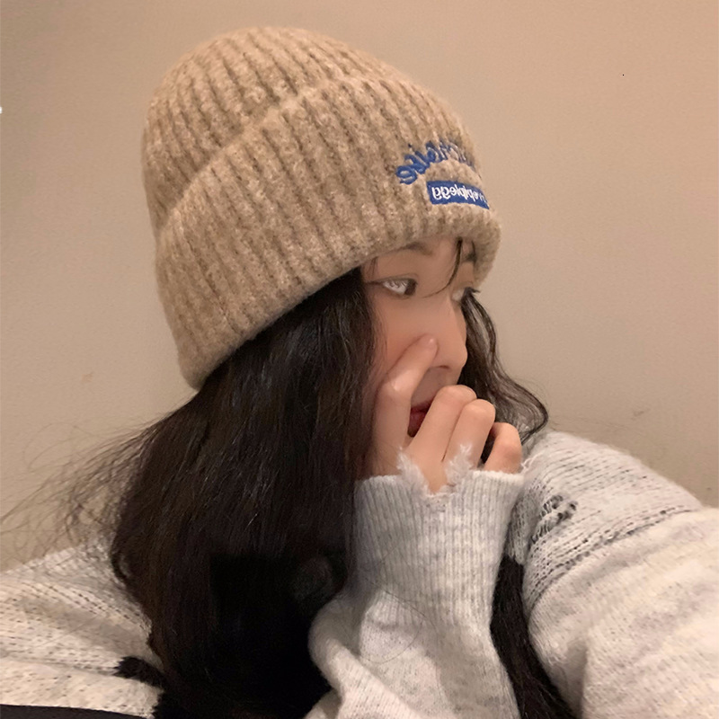 2025 New Warm Hat Korean Style Versatile Ear-Protecting Knit Beanie Women, Fashionable for Autumn and Winter, Makes Face Look Smaller