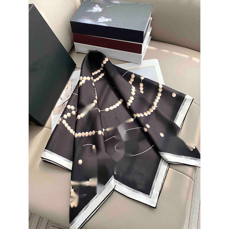 CC Designer silk scarf 18mm double-sided 90cm Double-Sided Mulberry Silk Women's Spring and Autumn Scarf Shawl