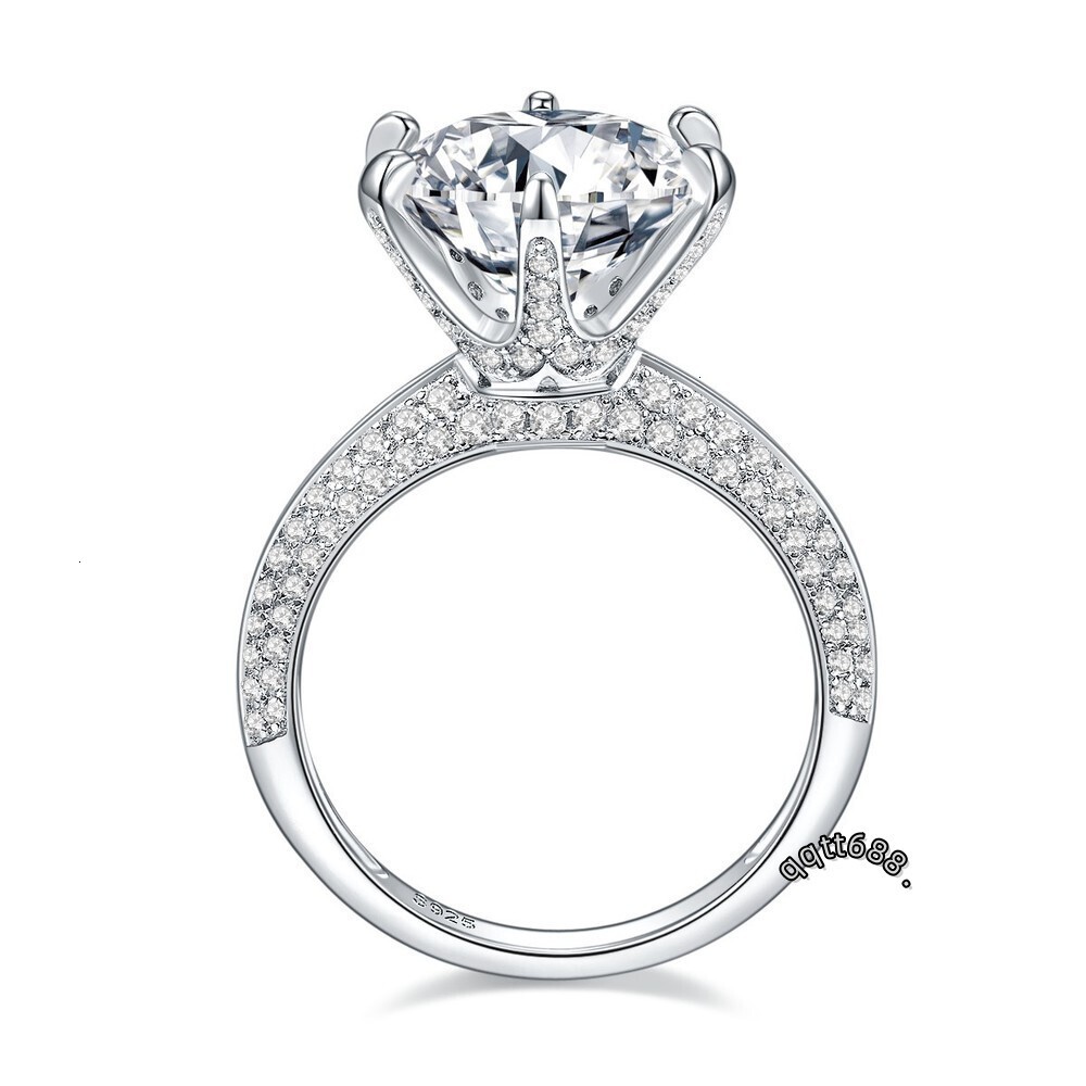 Luxury 5ct Moissanite Diamond Engagement Ring Gra 18k White Gold Plated 925 Sterling Silver Moissanite Wedding Ring for Women