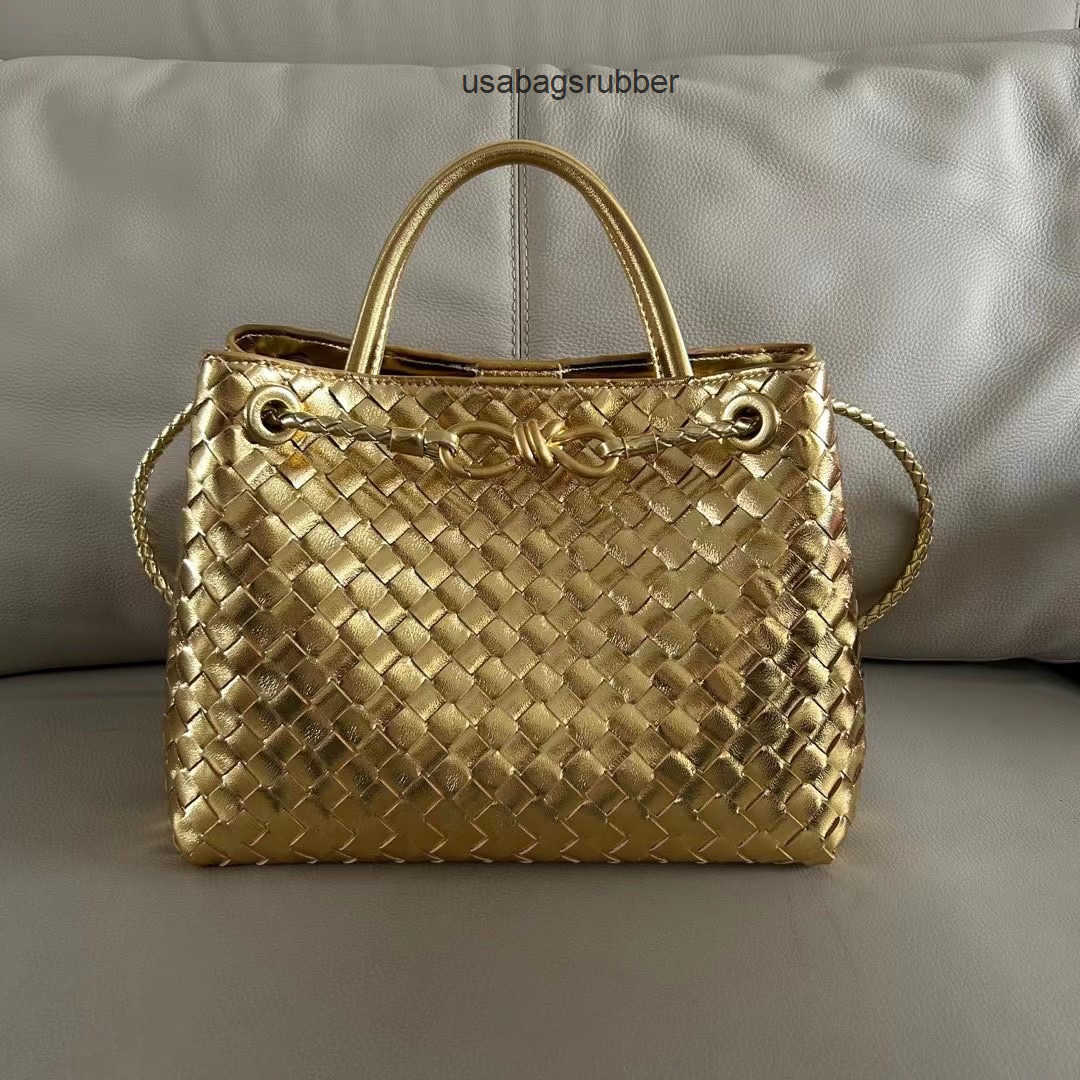 Graceful Designer Style Leather Fashion Metal Rope Buckle Bowknot Woven Bag Large Capacity Commuter Shoulder Tote Bag