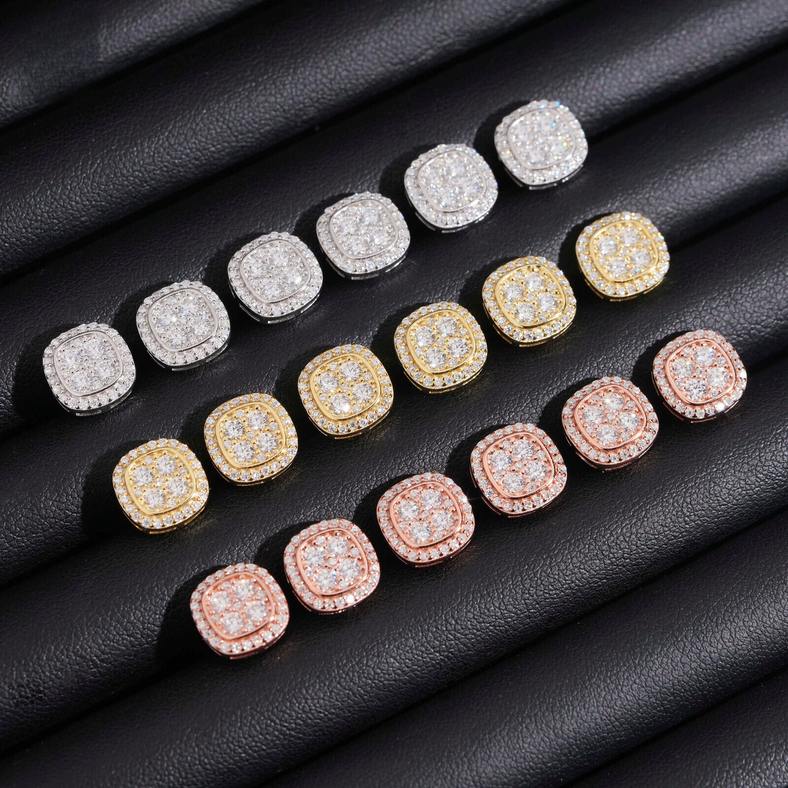 best-selling 10mm earrings, S925 silver fully inlaid with moissanite, passes testing, fashionable and versatile earrings