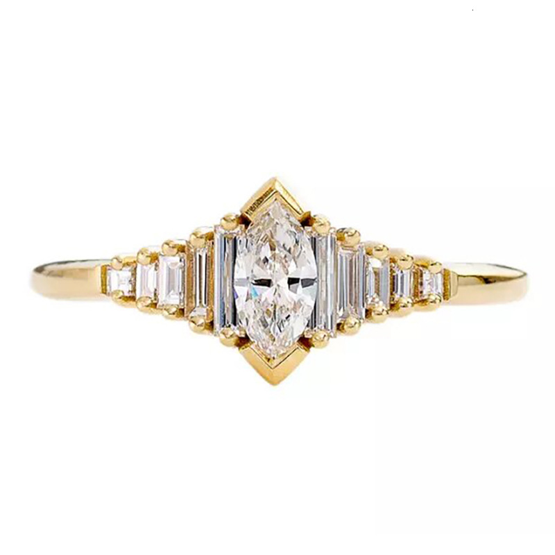 Huitan Personalized Trendy Horse-Eye-Shaped Zirconia Jewelry, Creative Pave-Set Ring, Light Luxury Engagement Ring