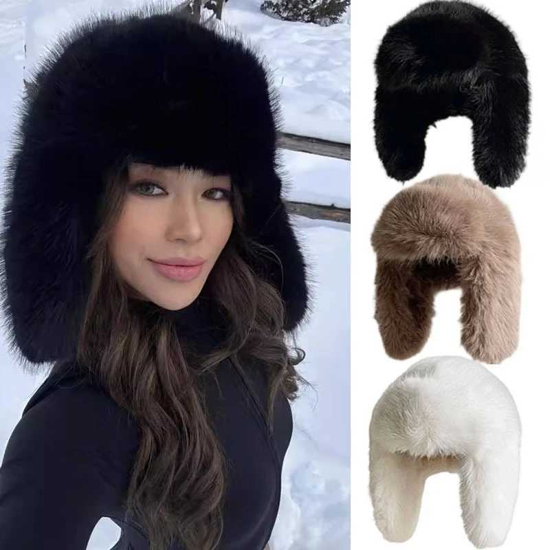 Trapper Hats Autumn Winter Fuzzy Ear Protection Hat Thick Warm Plush Trapper Hat Windproof Solid Colors Bomber Hats for Outdoors HeadwearT261017