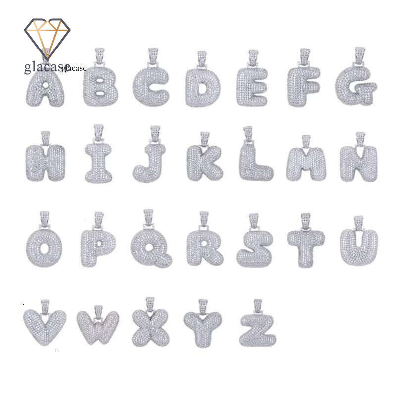 sier Hip-Hop Jewelry Fashion DIY Handmade A-Z 26 Alphabet Charm Letter Pendant Design