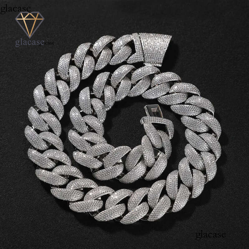 High Quality 28mm Hip Hop Big Bubble Cuban Chain Necklace Bracelet 5A Zircon Gold Plated
