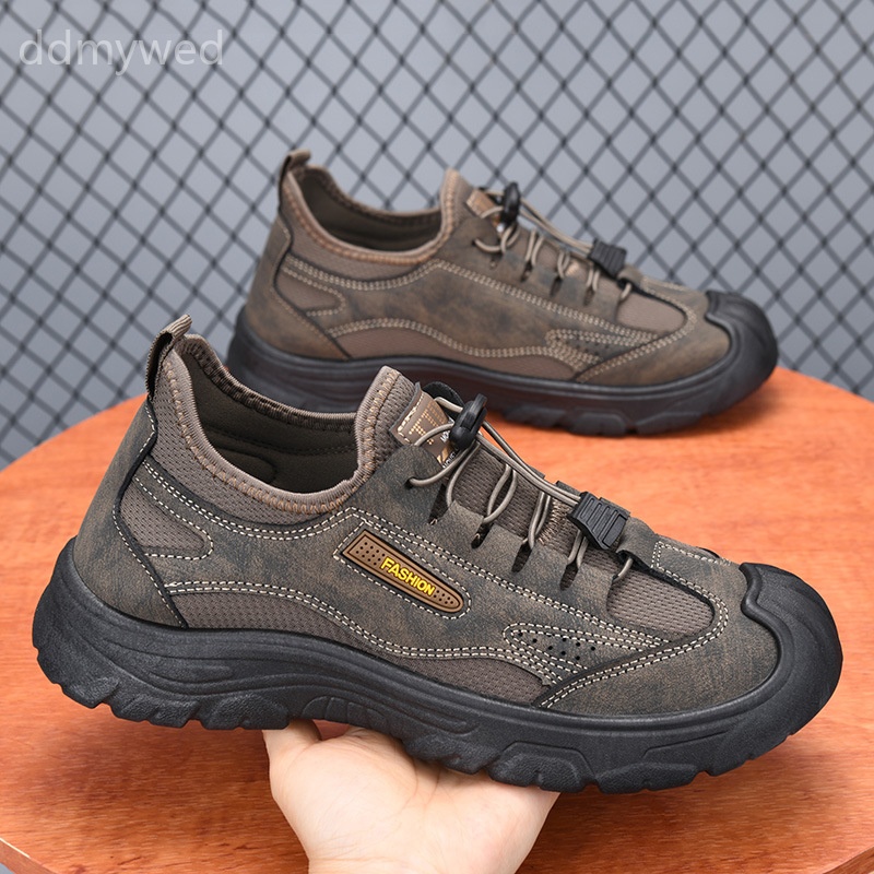 Men's Outdoor Sneakers Breathable Slip-resistant Hiking Casual Shoes Soft Sole Comfortable Walking