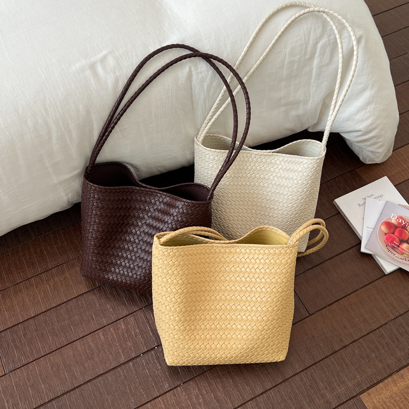 Korean niche textured woven shoulder underarm summer fashion casual mother-daughter bag large capacity handbag dhmallking