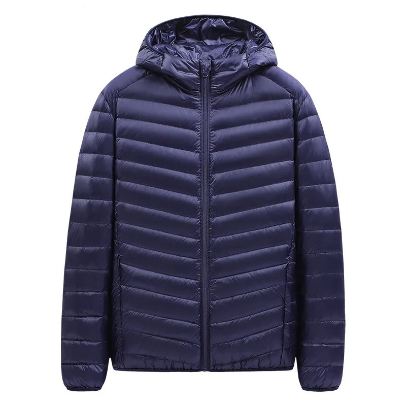 Men's Stand-Collar Hooded Lightweight Down Jacket for Winter - 90% Duck Down Sporty Warm Versatile Couple Style Available 261016