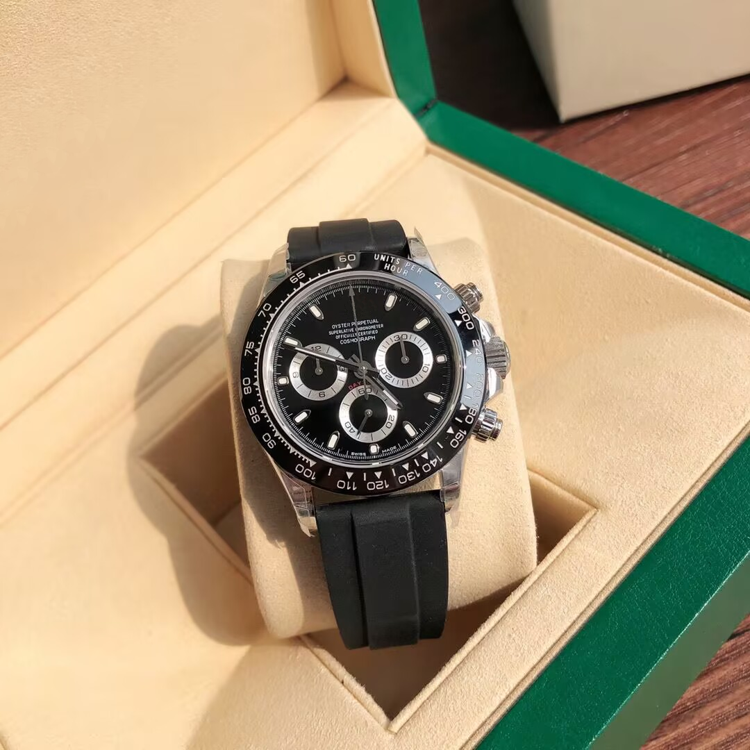 Top Quality luxury designer men's watch automatic movement watch black rubber strap sapphire glass super bright 41mm mechanical Black dial watc