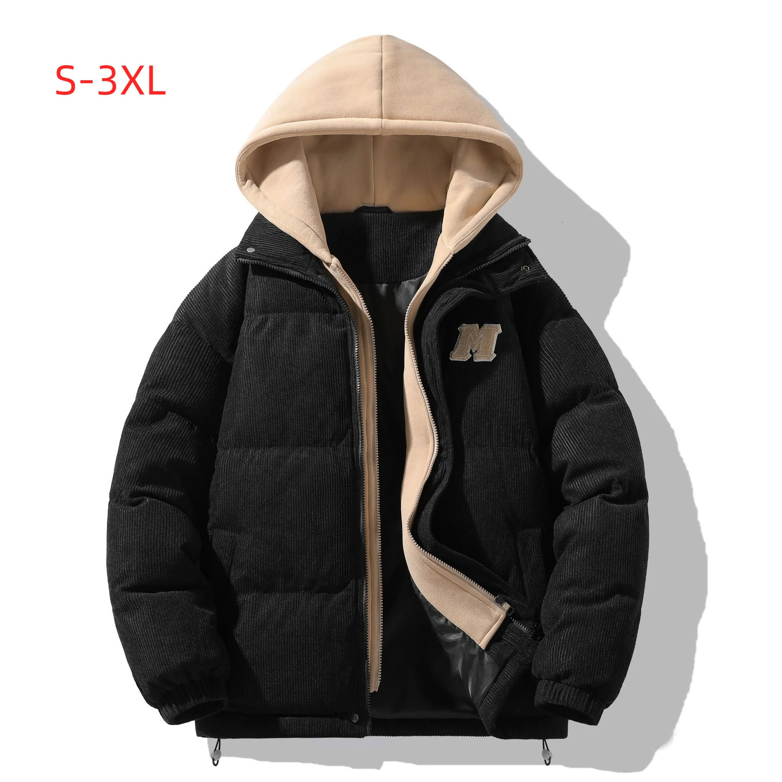 Japanese-and-Korean-Winter-Men's-Thick-Hooded--Jacket-Short-Corduroy--Jacket-Trendy-Warm--Jacket-Versatile 261016