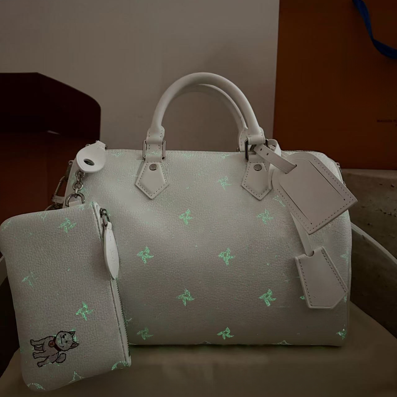 zwart wit glow in the dark topkwaliteit ontwerpers p9 zacht kussen tas gouden medaille zacht lederen luxe tas