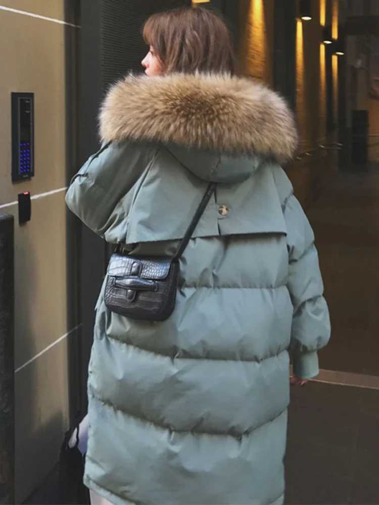 Women's Down Parkas Autumn Winter Jacket Women Solid Color Clothes Vintage Warm Coat Female Women's Down Cotton Thick Long Parkas Over Siz