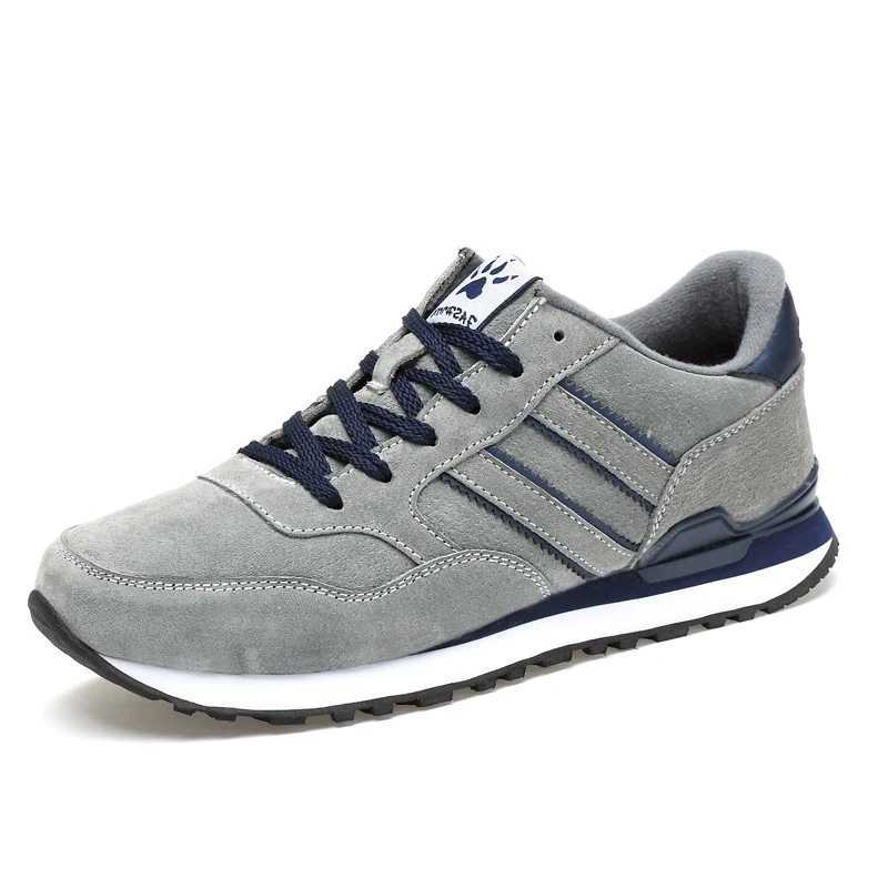 Casual Shoes Lightweight Men Sneakers Classical Suede Leather Men Running Shoes Outdoor Comfortable Sport Shoes Breathable Flat Casual Shoes H261016