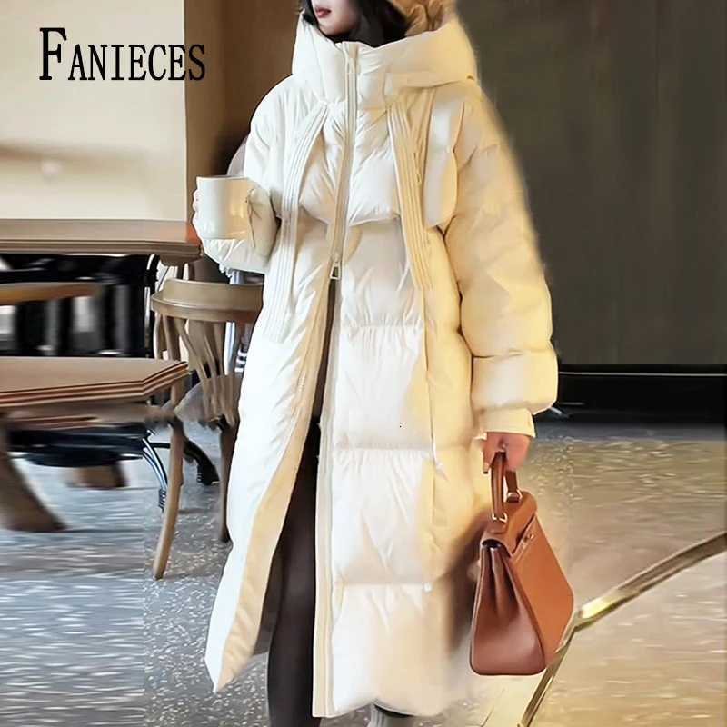 Women's Down Parkas 2026 Winter Long Jacket Women Puffer Casual Streetwear Oversized Loose Hooded Coats Thick Cotton Parkas Down OvercoatT26101