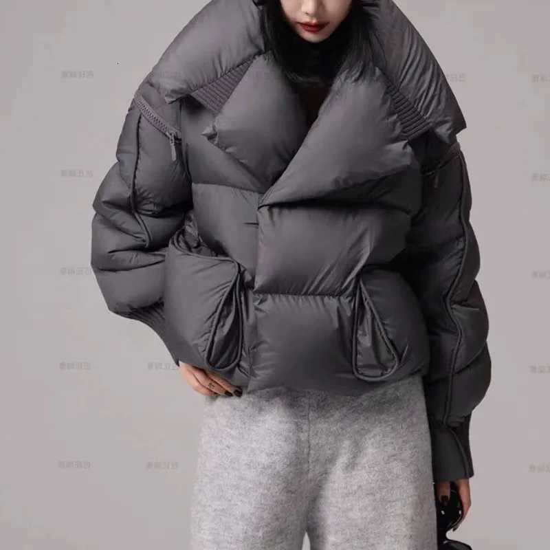 Women's Down Parkas Women's Autumn Winter New Arrivals Puffer Jacket Down Jacket Short Length Thickened High-end White Duck Down Turn-down