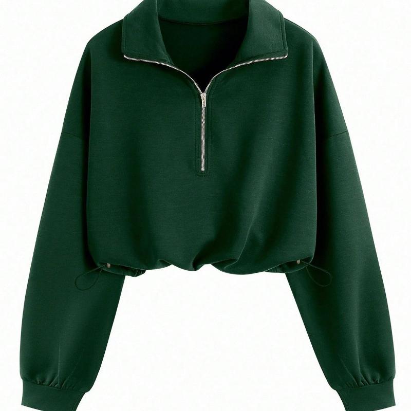 Pull à manches longues et demi-fermeture éclair pour femme, haut de sport décontracté, couleur unie, chemise en tricot, coupe cintrée, hiver