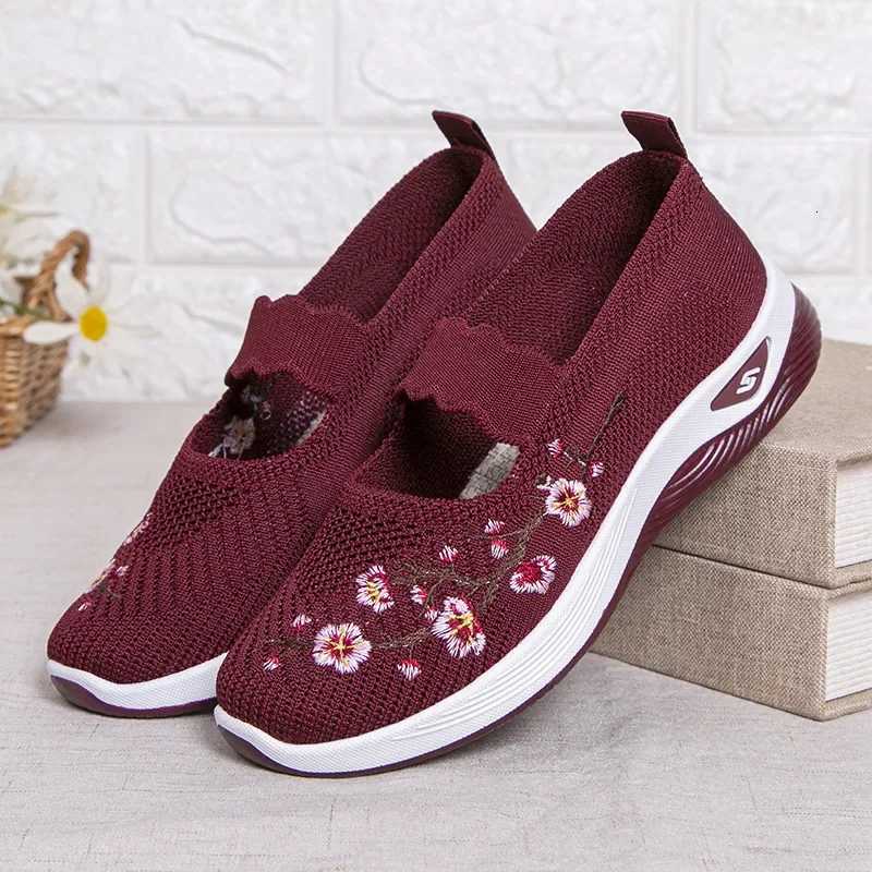 Casual Shoes Women's Shoes 2025 Summer Casual Sneakers Breathable Embroidered Chunky Sole Affordable Free Shipping H2610161