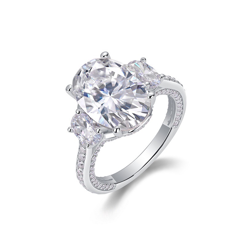 Egg Shaped Moissanite ring Womens luxury designer Ring wedding rings S925 Sterling Silver Large Cart jewelry Ring
