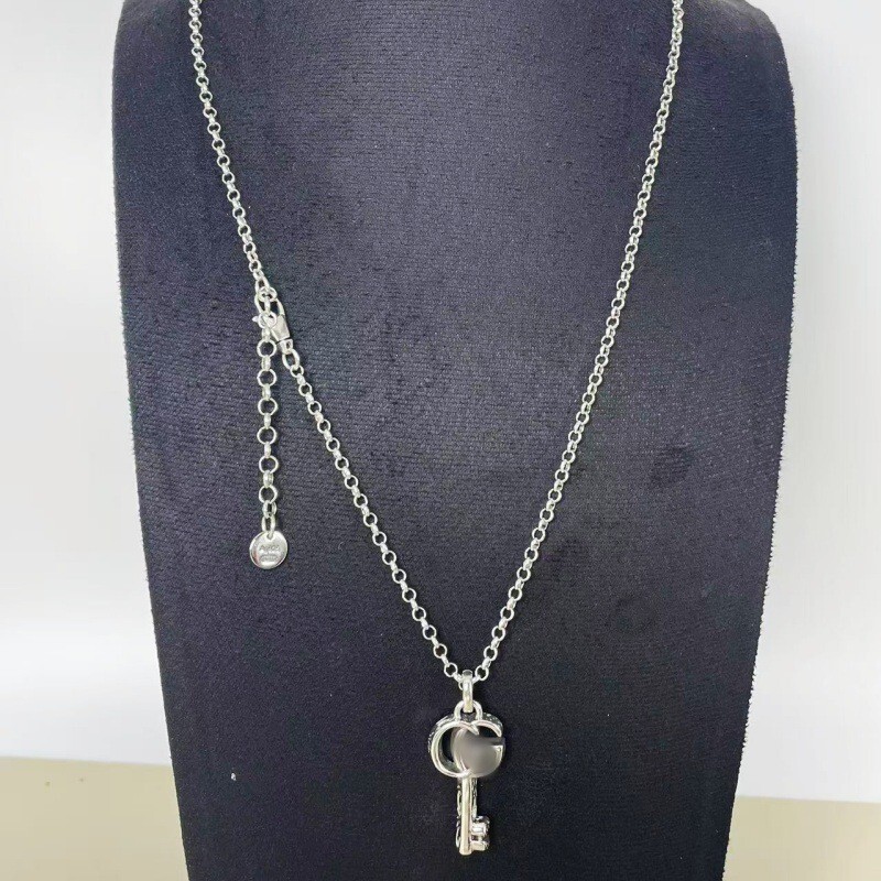Designer Jewelry gg necklace necklace featuring an artistic key design shaped round chain and a key shaped clavicle chain Guccara Necklace