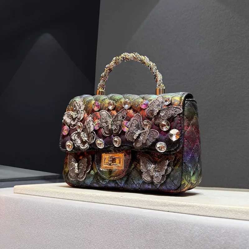 Evening Bags Totes 2025 Rhinestone Women Bag Summer Fashion Shoulder Crossbody Bag Diamond Chain Quilted Handbag H261016