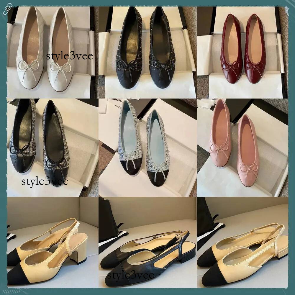 designer cc shoes Paris Brand ballerina Ballet Flats Shoes Women Quilted Genuine Leather Slip on Ballerina Luxury Round Toe Ladies channal Shoes 7db