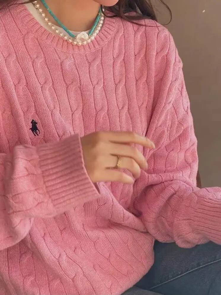 Women s Sweaters Knitted Sweater Embroidery Women Long Sleeve Knitwear Pullover Jumprt Female Clothing Solid Men Pink Gray Tops 230213