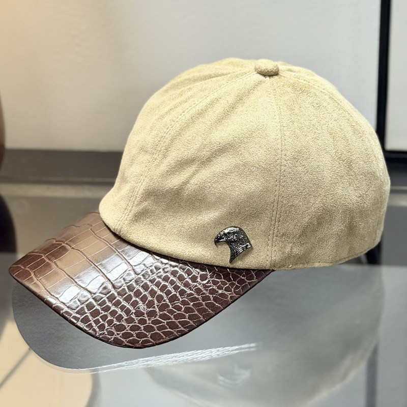 luxury designer for women baseball cap suede hat with crocodile pattern brim adjustable casual fashion peaked cap
