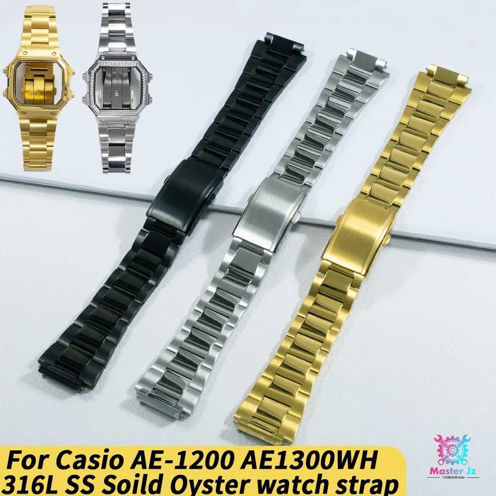 316L Stainless Steel Solid Watch Strap For Casio AE1200WH Watch Royale Mod Brushed Polished Bracelet AE1200 Metal Case Straps Q261016