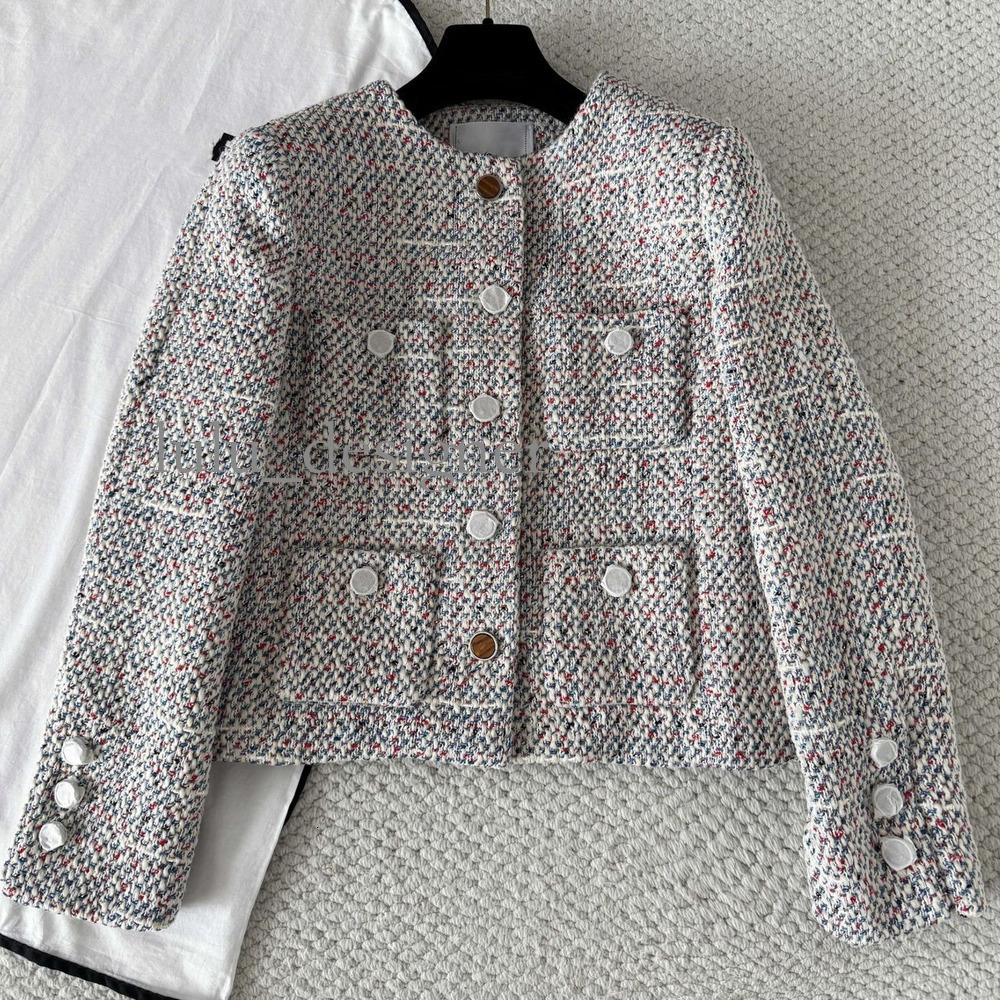 Designer jacket women winter 2026 New Tweed Short Jacket Women Round Neck Knitted Top Elegant Slimming coat for women