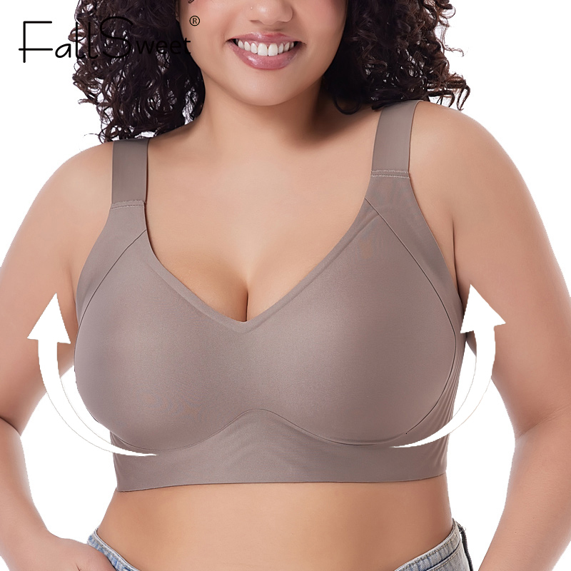 FallSweet Push UP Bra for Women Seamless Plus Size Bras Thin Cup Wireless Bralette Sexy Brassiere Femme M-6XL dongdumaoyi