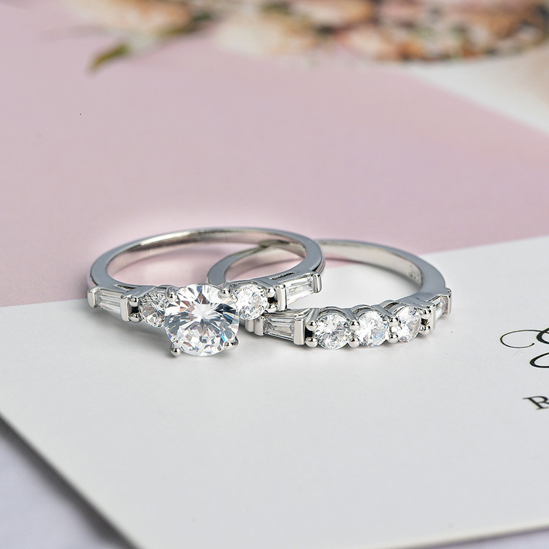 Wish New Hot Sale Super Sparkling Zircon Women's Couple European And American Fashion Proposal Engagement Rings Jewelry Gifts