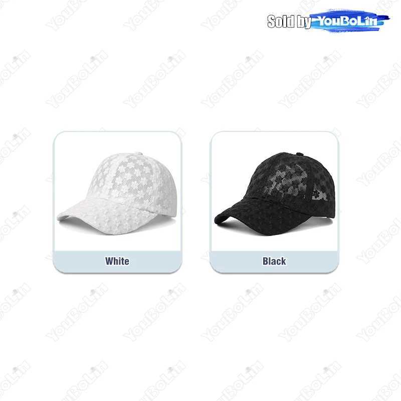 Fashion Women's Lightweight Summer Office Lady Lace Baseball Cap with Embroidered Flowers and Mesh Ventilation Sun Hat M261016