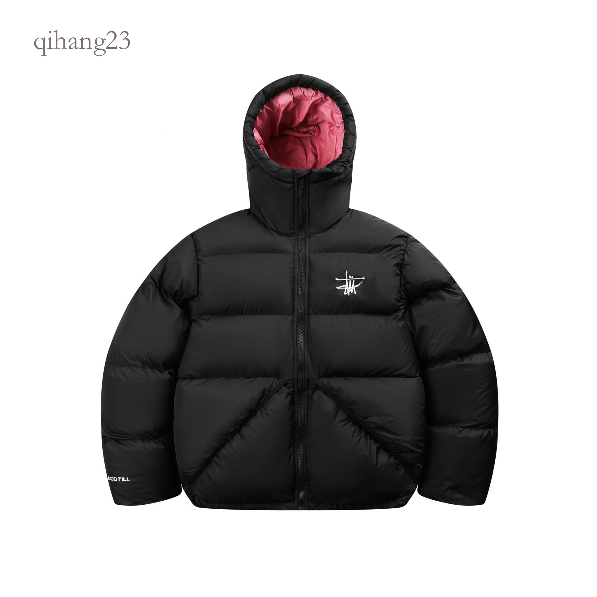 Stussytity Puffer Jacket Man Designer Thick Puffer Jacket Studed Embroidered Hooded Contrast Lining Bubble Winter Warm Streetwear Stusyshirt Puffer