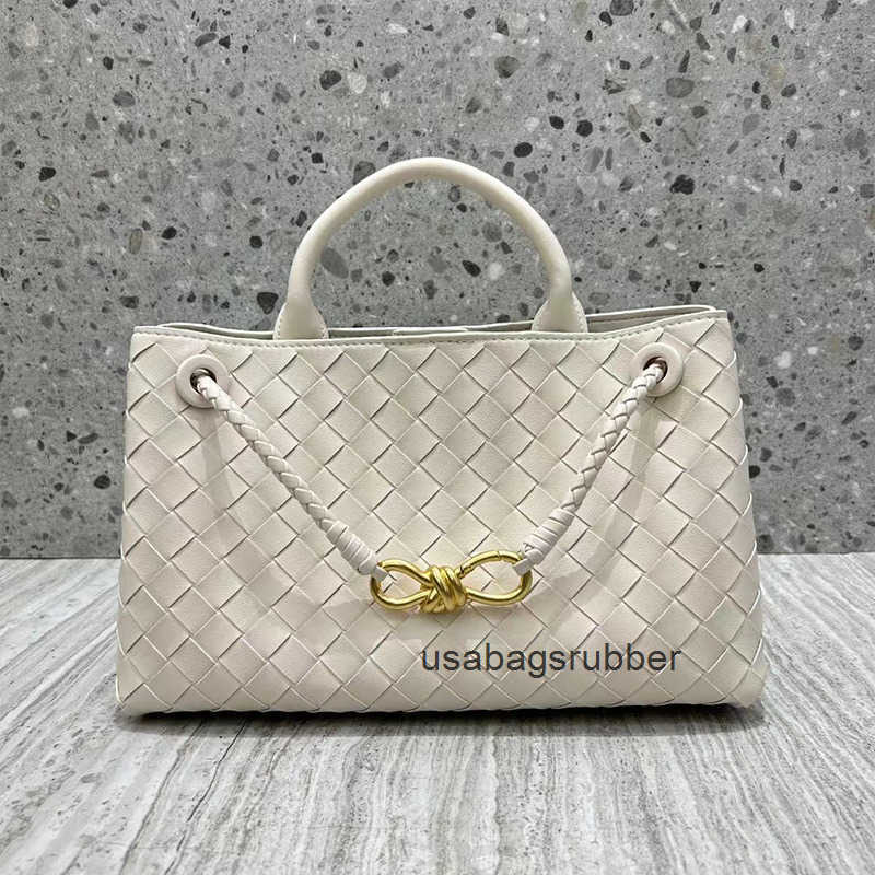 Luxe Designer Style Design Autumn Winter New Metal Rope Buckle Leather Woven Tote Bag Single Shoulder Handbag Large Capacity Women's Bag