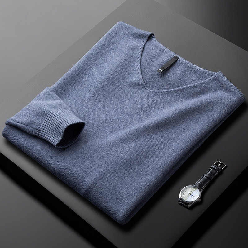 Minglu Wool Autumn Winter Male Luxury V Neck Knitwear Casual Sweaters Man Plus Size 5xl Silk Slim Fit Mens Sweater 26Y1017