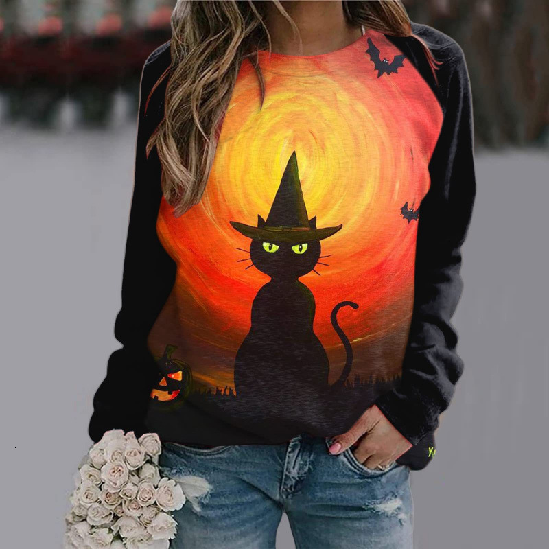 2026 New Arrivals: Women's Halloween And Christmas Clothing, Featuring 3D Printed Designs, Dark Castle-Themed Round-Neck Sweatshirts Free Shipp