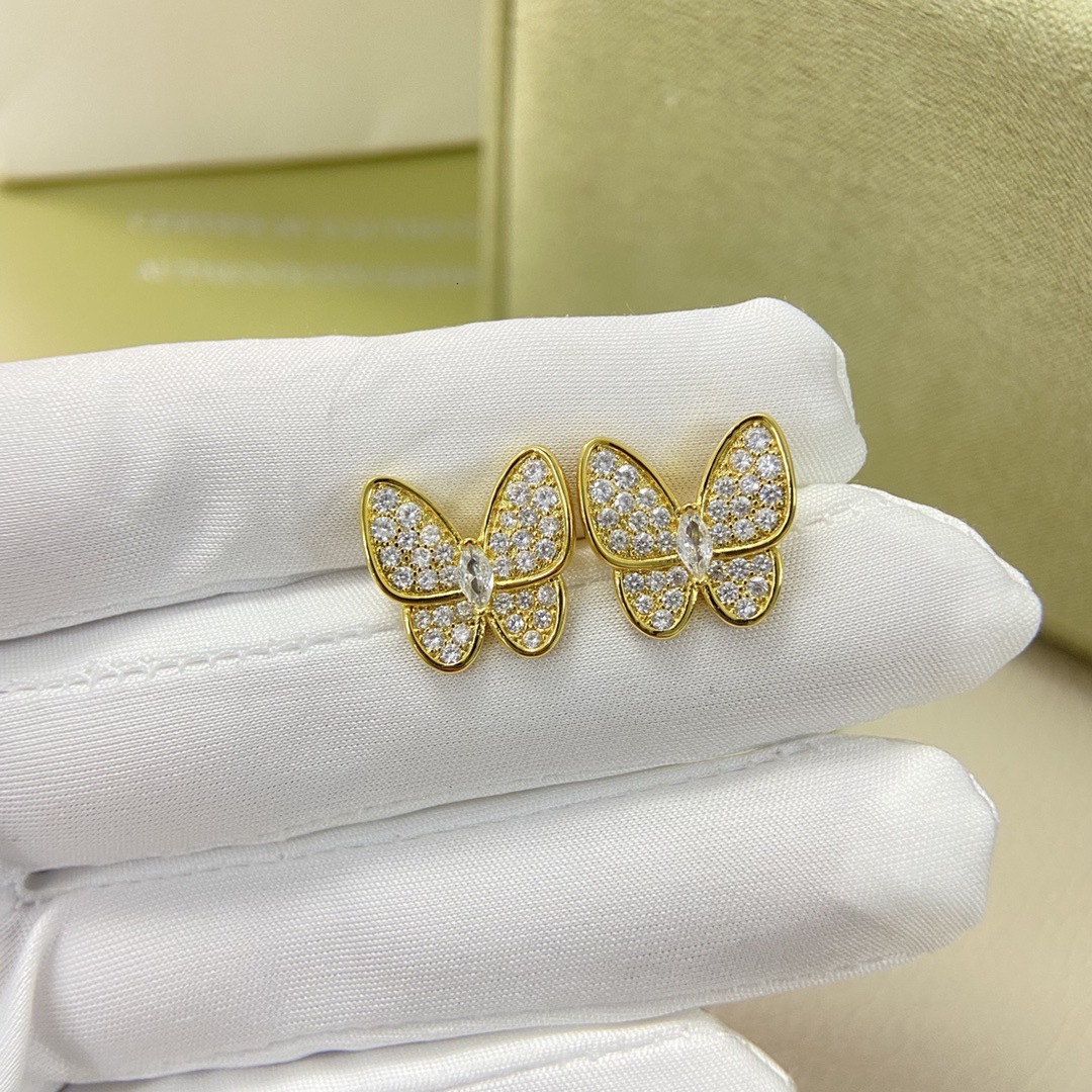 Designer Jewelry vanly Butterfly earrings for women, full of diamonds, simple, elegant, classic earrings, Valentine's Day gift