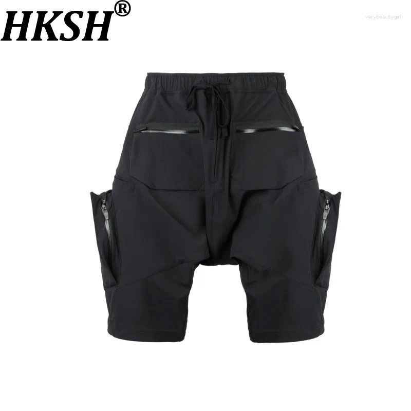 Spring Summer Men Tide Dark Safari Style Punk Pockets Zipper Windproof Shorts Wear-Resistant Water-Repellent Capris HK28399