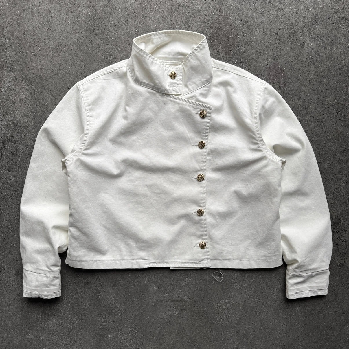 Y2K White Fencing Jacket Retro Bakastroll High Neck Loose Casual Denim Jacket Fashionable High Street Men Women Hip Hop Clothing 261016