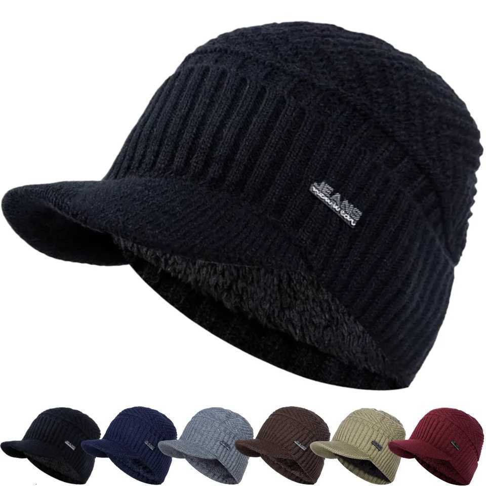 Beanie/Skull Caps Unisex Warm Winter Hats Fashion Plush Fur Lined Soft Beanie Hat For Men Women Thick Knitted Baseball Cap Outdoor Warm Caps Q261017
