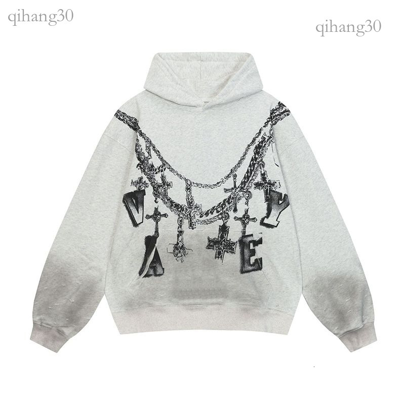 Vale Dream Hoodie Designer Looped Cotton Metal Zipper Letter Sticker With Retro American Street Suitable Daily Wear Retro Trendy Brand High Quality