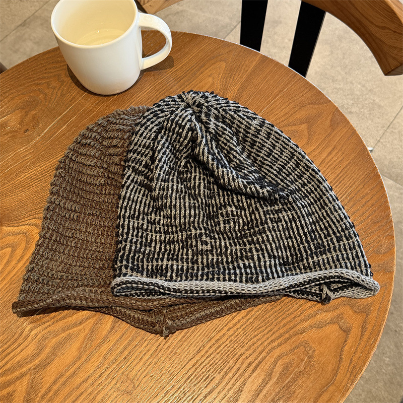 Koreanstyle oversized knit beanie with a loose fit perfect for autumn winter offering ear protection wind resistance trendy and cool streetwear retr