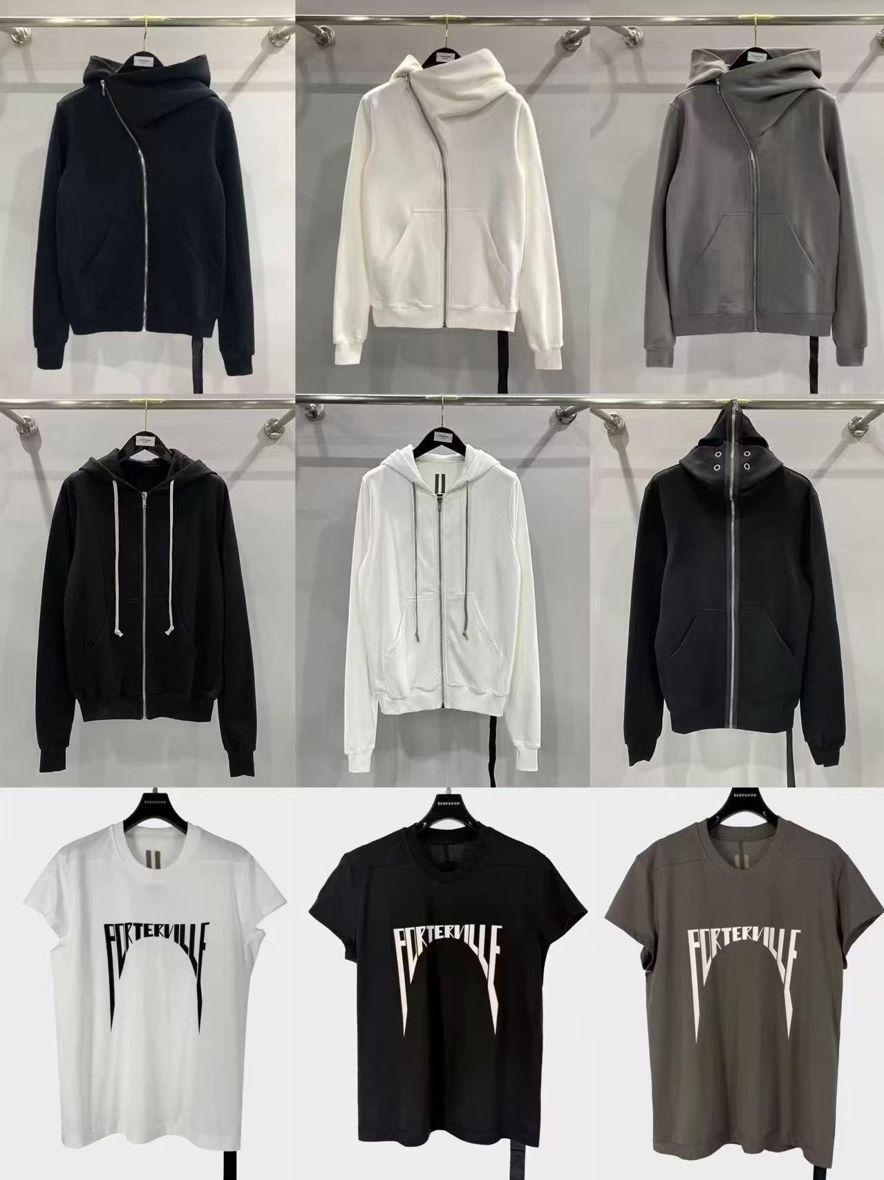 R O Brand Winter Jacket Women SUBHUMAN Wizard Hat Designer Hoodie Men Ribbed Black Zip Up Cotton Solid Color Oblique Unsiex Sweatshirts Fashion High