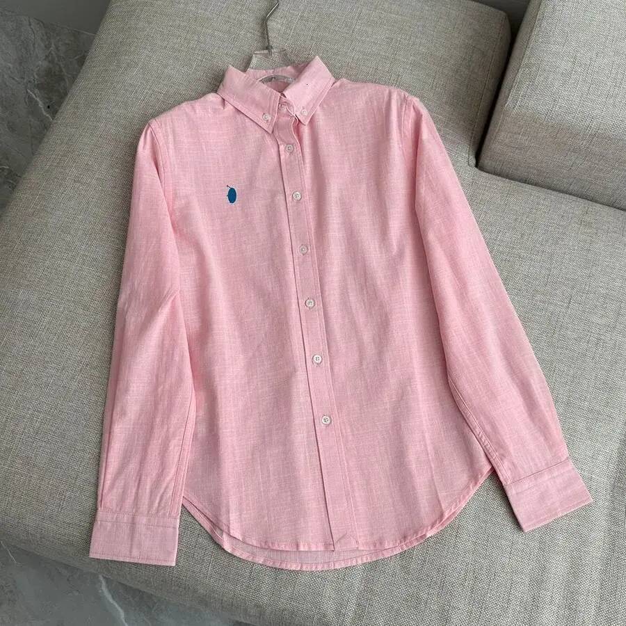 Women's Blouses Designer Shirt Spring/Fall Linen Cotton Blend Embroidered Polo women designer clothes Collar Sizes S XL 999