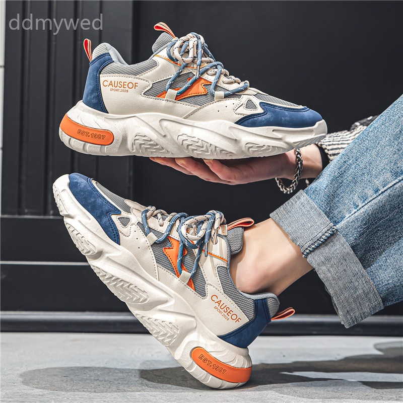 Men's Sneakers 2026 Breathable Mesh Casual Retro Chunky Sole Running Shoes Youth Sports Comfortable