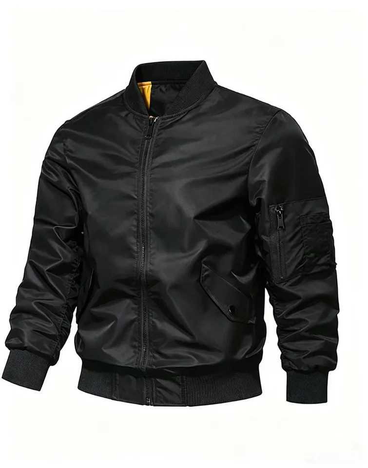 Men's Lightweight Spring Autumn American Pilot Jacket with Baseball Collar Windproof Durable Multi-pocket Workwear Design Elasti S2610178KA7