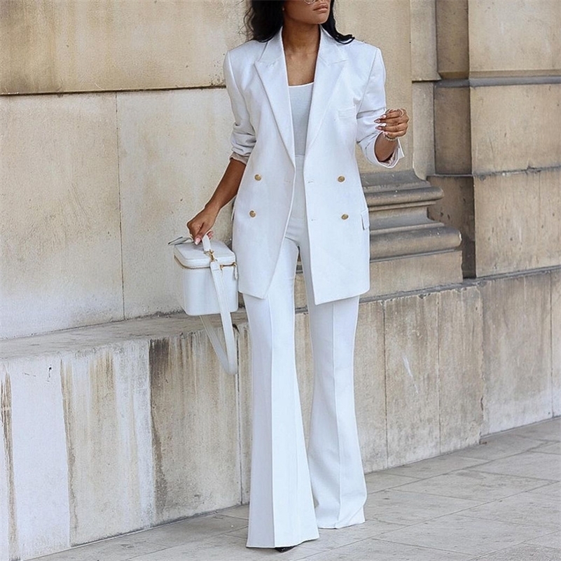 Women's Clothing Autumn Solid Color Casual Suit Wide-leg Pants Suit Two-piece Suit Ensemble Femme 261016